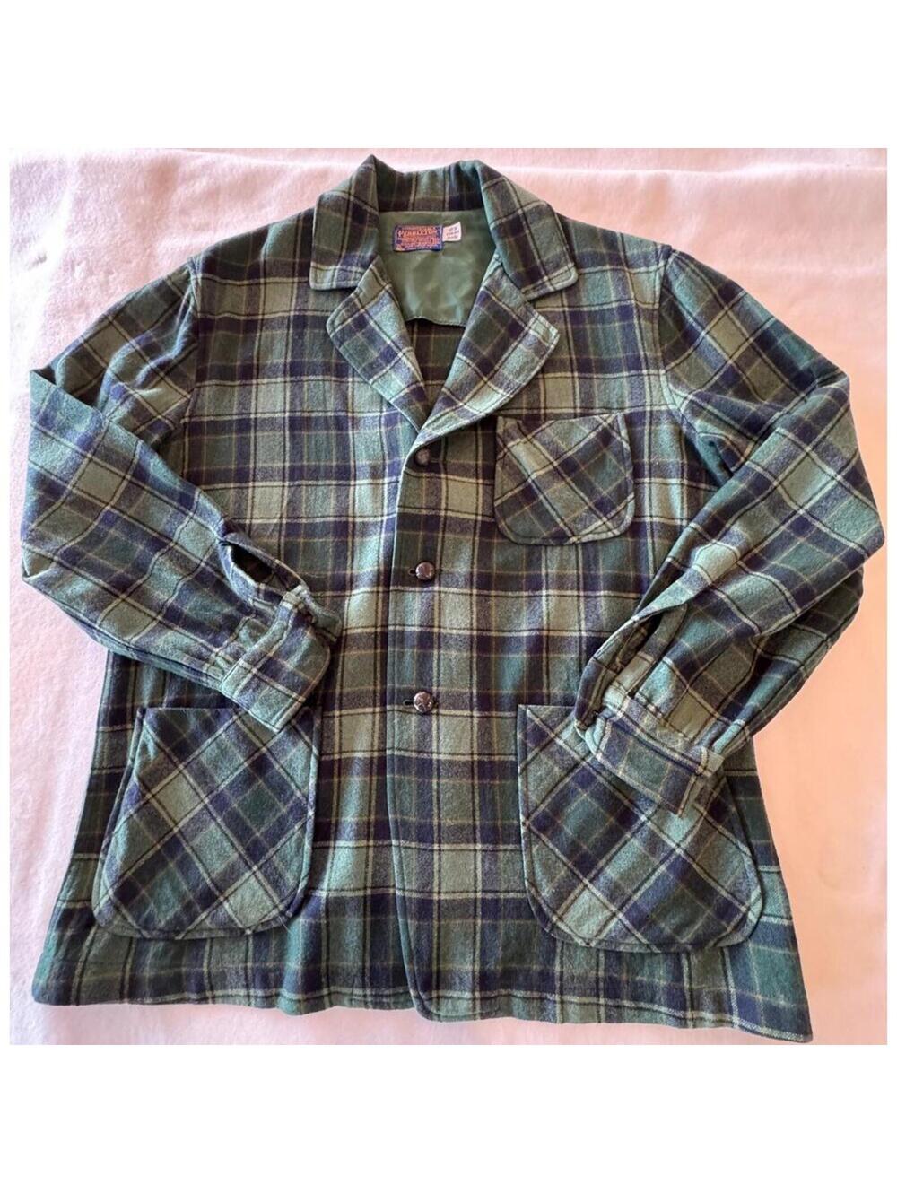 Classic Pendleton Wool Plaid Blazer Jacket  90s
